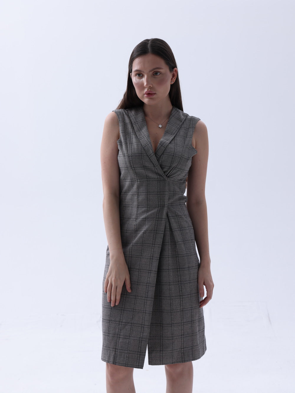 Checkered Grey Dress